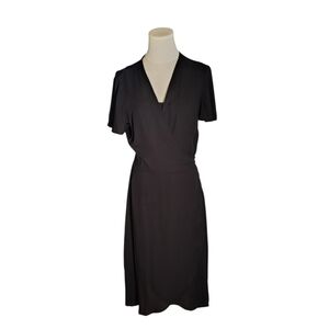 Time and Tru Inky Jet Black Classic Wrap Around Camisole Midi Dress Size Large